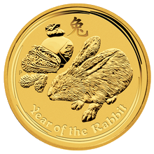 Zlatá investiční mince Year of the Rabbit Rok Králíka 10 Oz 2011