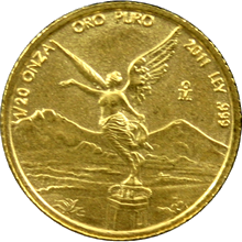 Přední strana Zlatá investiční mince Mexico Libertad 1/20 Oz  