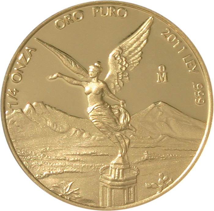 Přední strana Zlatá investiční mince Mexico Libertad 1/4 Oz