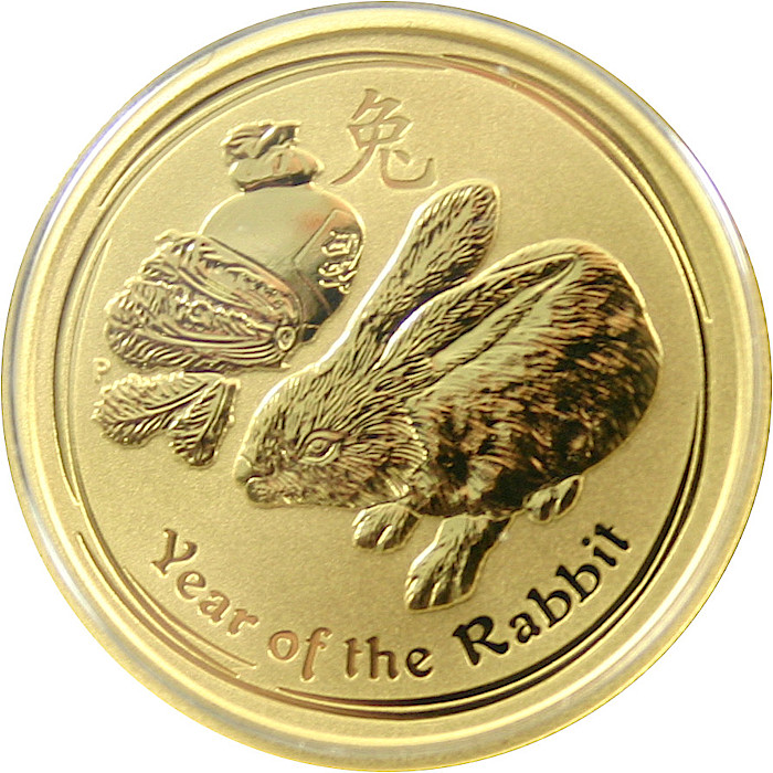 Zlatá investičná minca Year of the Rabbit Rok Králika Lunárny 1/4 Oz 2011