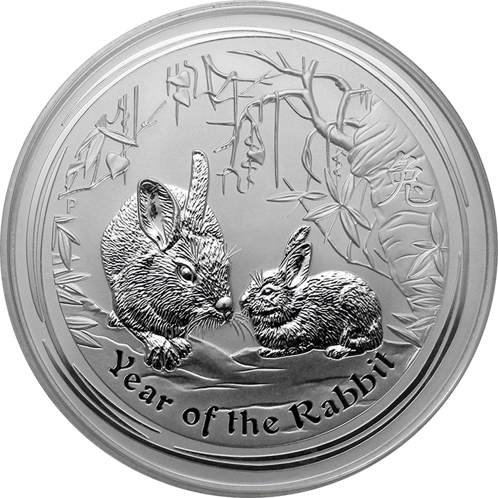 Stříbrná investiční mince Year of the Rabbit Rok Králíka Lunární 5 Oz 2011