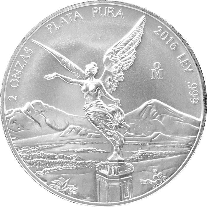 Přední strana Stříbrná investiční mince Mexiko Libertad 2 Oz