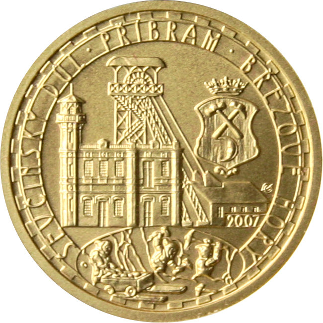 Zlatá mince 2500 Kč Ševčínský důl Příbram 2007 Standard 
