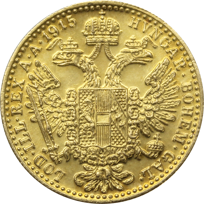 Zlatá investiční mince Dukát Františka Josefa I. 1915 (novoražba) 