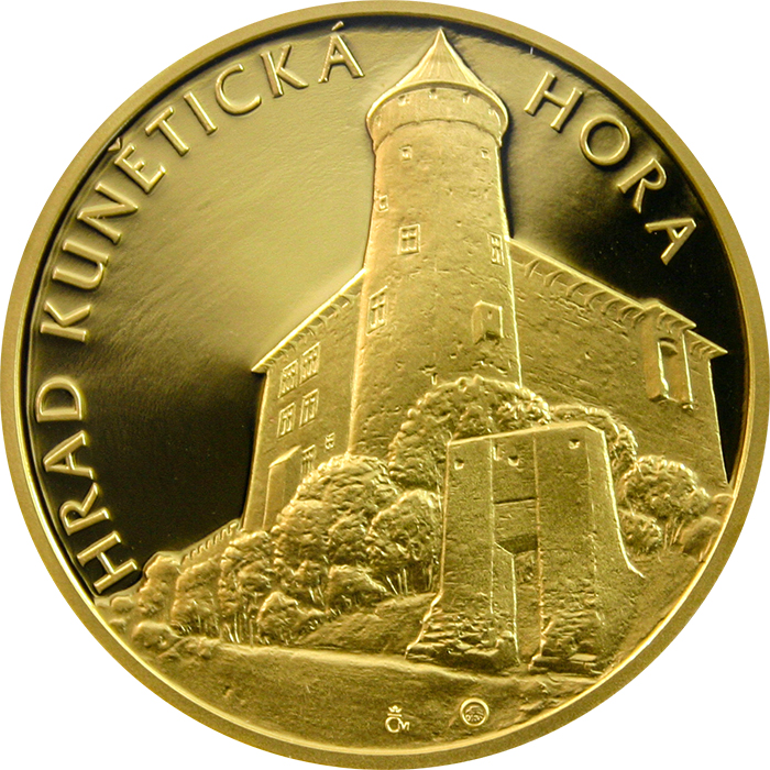 Zlatá uncová medaile Hrad Kunětická hora 2012 Proof