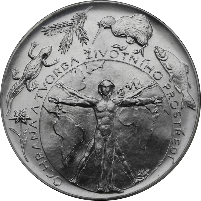 Stříbrná mince 200 Kč Ochrana a tvorba životního prostředí 1994 Standard