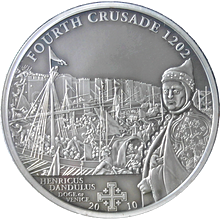 Přední strana Strieborná minca Štvrtá križiacka výprava 2010 Štandard Cook Islands