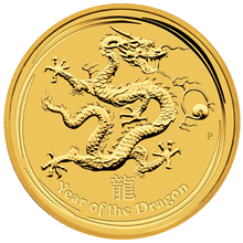 Zlatá investiční mince Year of the Dragon Rok Draka Lunární 1 Kg 2012