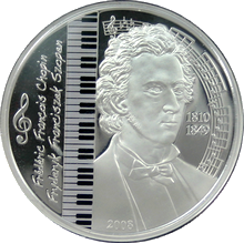 Stříbrná mince Frédéric Chopin 2008 Proof Mongolsko 