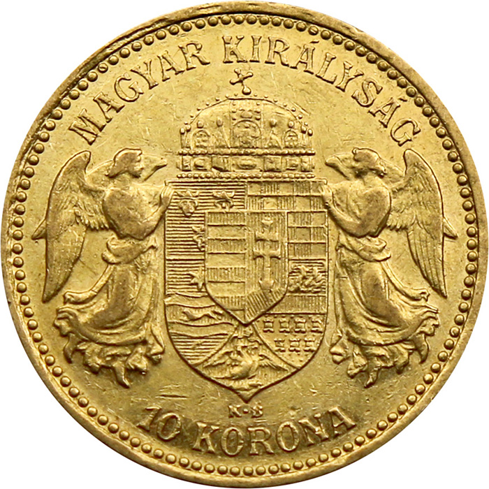 Zlatá mince Desetikoruna Františka Josefa I. Uherská ražba 1893  