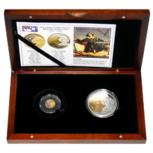 Přední strana Sada zlaté a stříbrné mince Mikuláš Koperník 2008 Proof Cook Islands