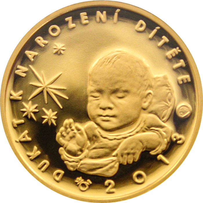 Zlatý dukát k narození dítěte 2013 Proof