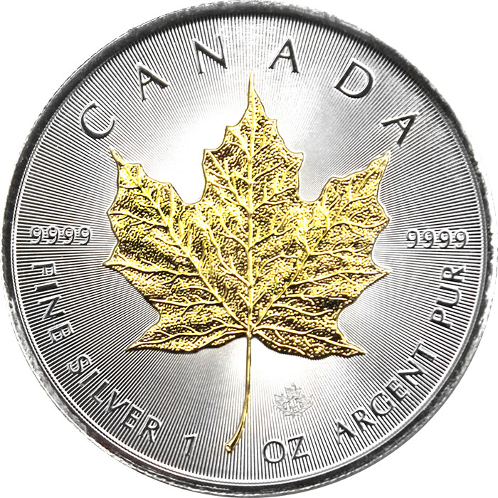 Stříbrná mince pozlacený Maple Leaf 1 Oz  Standard