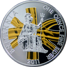Stříbrná mince pozlacená Britannia 1 Oz 2011 Proof