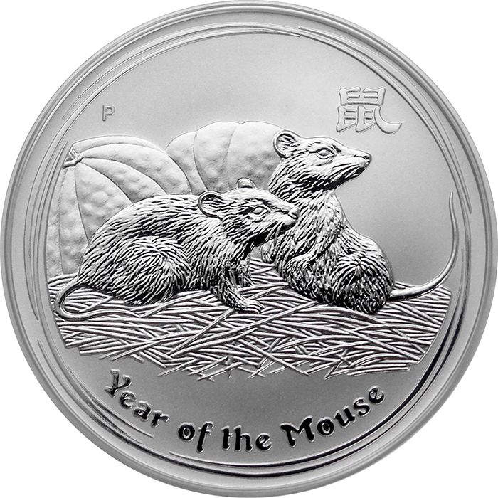Strieborná investičná minca Year of the Mouse Rok Myši Lunárny 1 Oz 2008