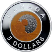 Přední strana Strieborná kolorovaná minca Hunter´s Moon Niob 2011 Proof