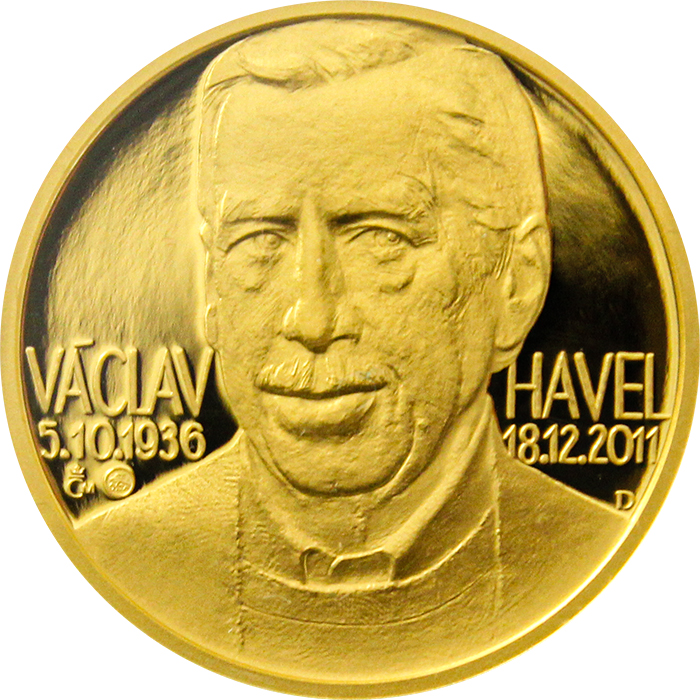 Zlatá půluncová medaile Václav Havel 2012 Proof 