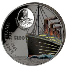 Strieborná minca Titanic 1 Kg 2012 100. výročie Night Pearl Black