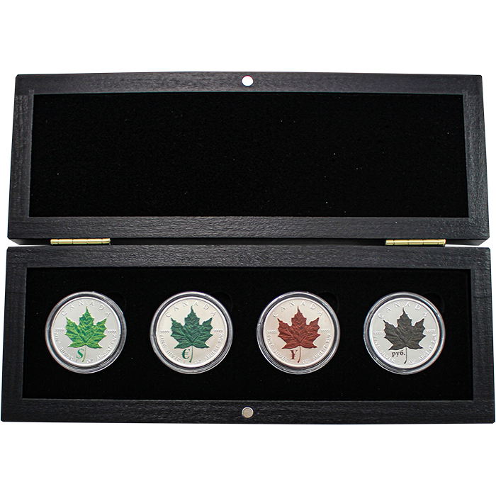Maple Leaf Čtyři roční období Sada stříbrných mincí 2012 Standard