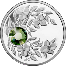 Stříbrná mince Srpen Narozeninový krystal (Peridot) 2012 Proof