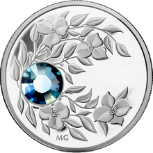 Strieborná minca Marec Narodeninový kryštál (Akvamarín) 2012 Proof
