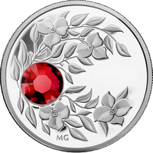 Strieborná minca Júl Narodeninový kryštál (Rubín) 2012 Proof