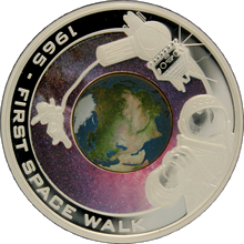 Stříbrná mince První výstup do vesmíru 1 Oz 2009 Proof