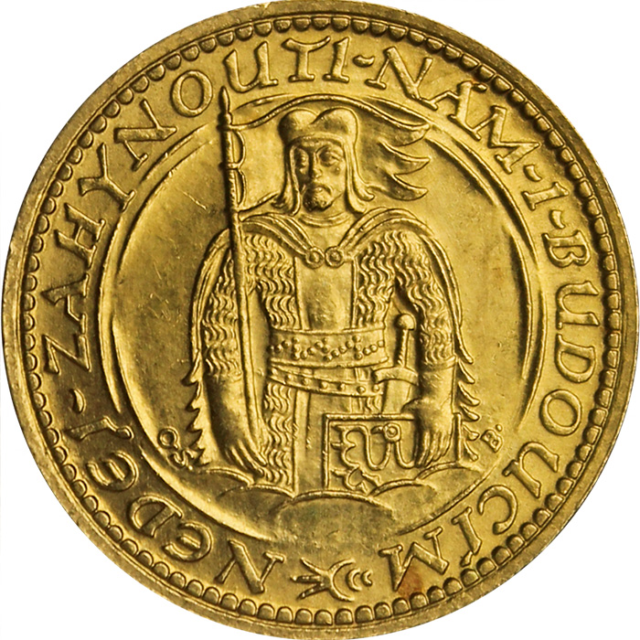 Zlatá mince Svatý Václav Jednodukát Československý 1931