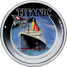 Přední strana Strieborná minca kolorovaný Titanic 1 Oz 100. výročie 2012 Proof