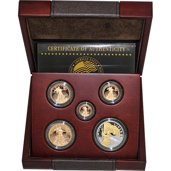 American Eagle Exkluzivna sada zlatých mincí 200. výročnej hymny USA 2012 Proof