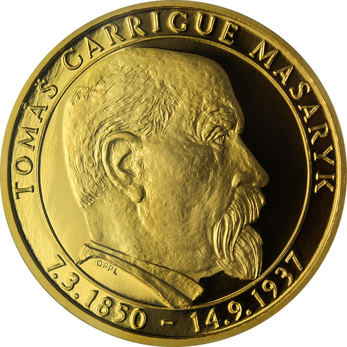 Zlatá uncová medaile T. G. Masaryk 70 let od úmrtí 2007 Proof 