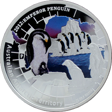 Strieborná minca kolorovaný Tučniak cisársky 1 Oz 2012 Proof