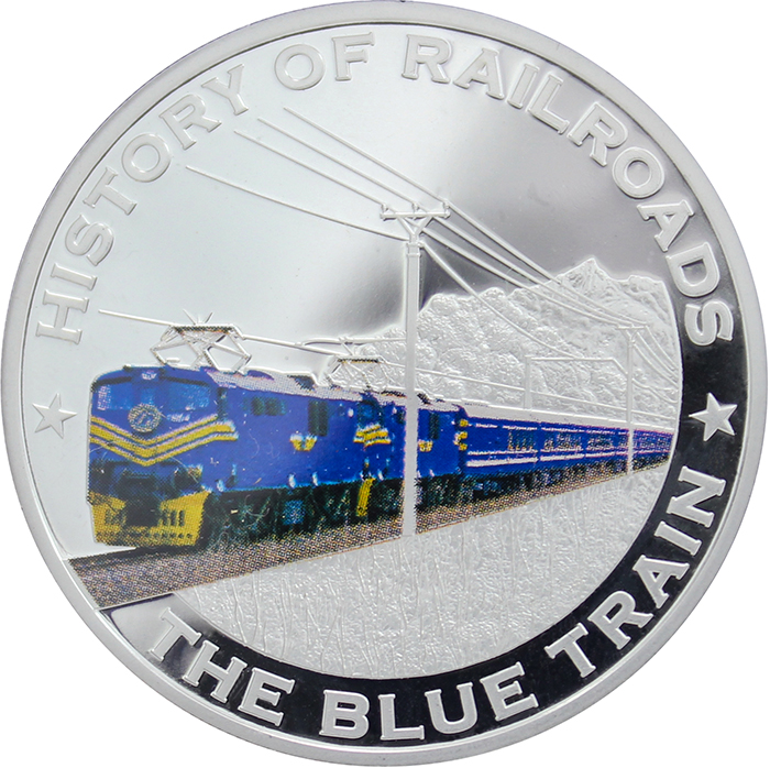 Stříbrná mince kolorovaný The Blue Train History of Railroads 2011 Proof