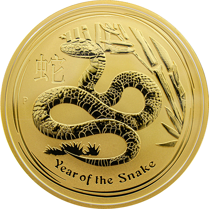 Zlatá investiční mince Year of the Snake Rok Hada Lunární 10 Oz 2013