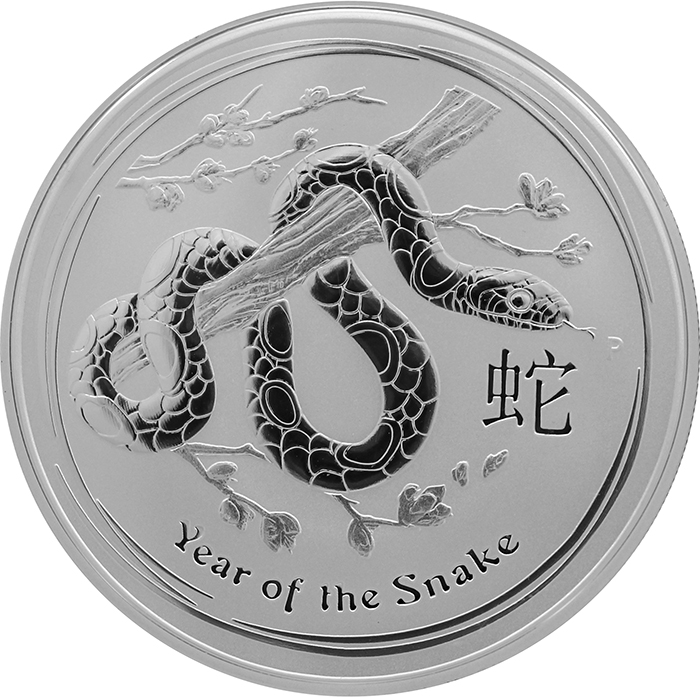 Stříbrná investiční mince Year of the Snake Rok Hada Lunární 2 Oz 2013