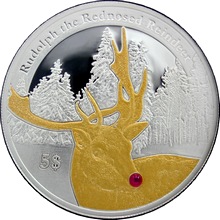 Stříbrná mince Rudolph the Rednosed Reindeer Vánoční mince 2012 Proof