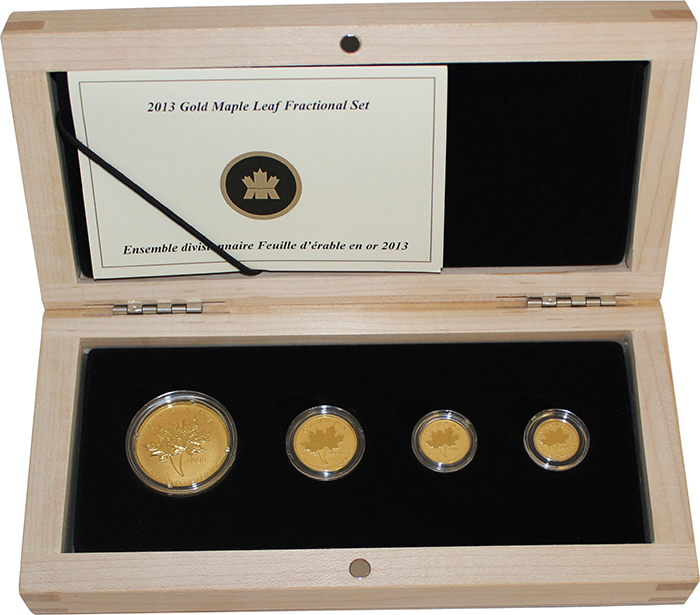 Maple Leaf 25.výročí Sada zlatých mincí 2013 Ultra High Relief Proof