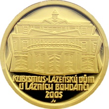 Zlatá mince 2000 Kč Lázeňský Dům v Lázních Bohdanči Kubismus 2005 Proof
