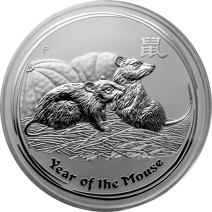 Stříbrná investiční mince Year of the Mouse Rok Myši Lunární 1 Kg 2008