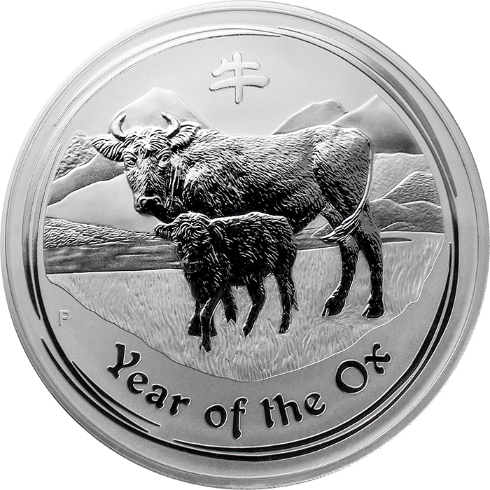 Stříbrná investiční mince Year of the Ox Rok Buvola Lunární 1 Kg 2009