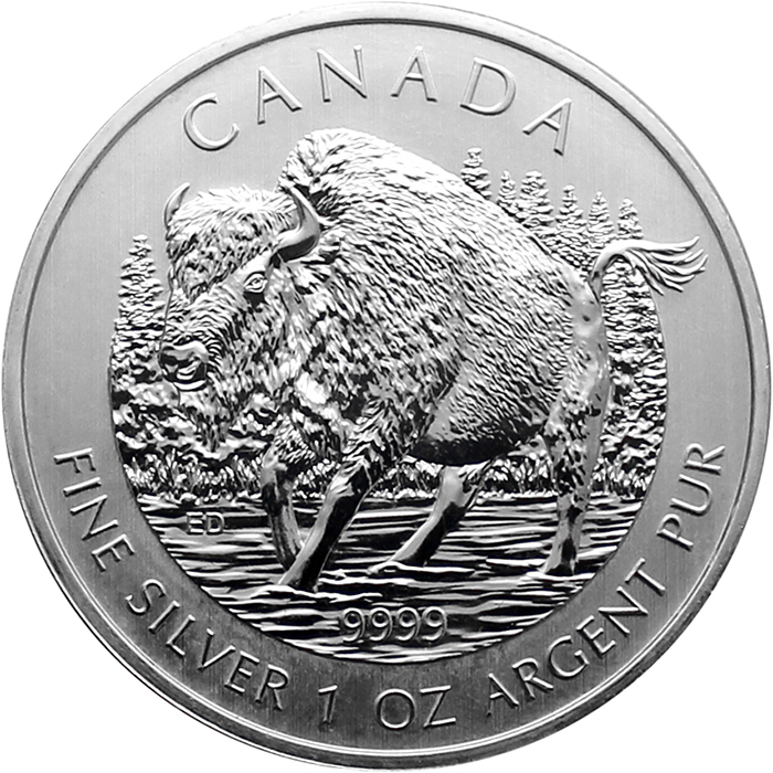 Stříbrná investiční mince Bizon lesní Canadian Wildlife 1 Oz 2013