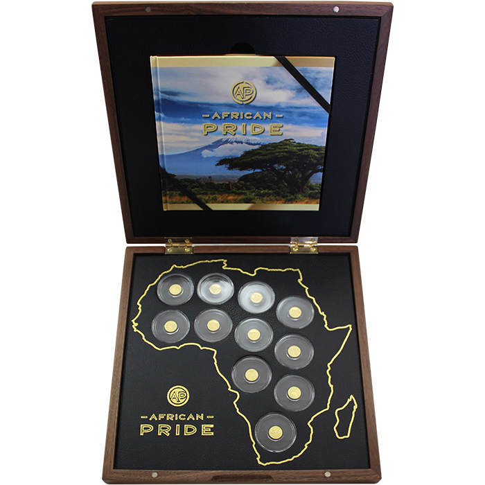 Přední strana African Pride Sada zlatých mincí 2017 Miniatury Proof
