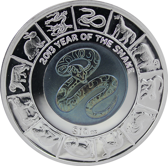 Strieborná minca Year of the Snake Rok Hada 2013 Titan Proof