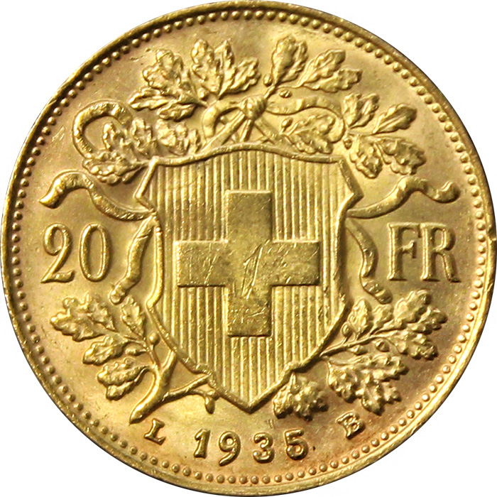 Zlatá mince 20 Frank Helvetia Vreneli