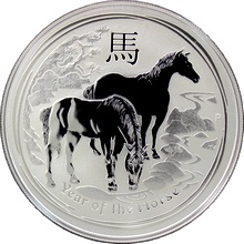 Stříbrná investiční mince Year of the Horse Rok Koně Lunární 1 Oz 2014