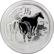 Strieborná investičná minca Year of the Horse Rok Koňa Lunárny 2 Oz 2014