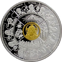Strieborná pozlátená minca 12 apoštolov 2008 Proof