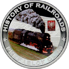 Stříbrná mince kolorovaný PKP Fablok OL 49 History of Railroads 2011 Proof