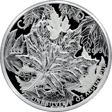 Strieborná minca Maple Leaf 25. výročie 1 Oz 2013 High Relief Piedfort Proof (.9999)
