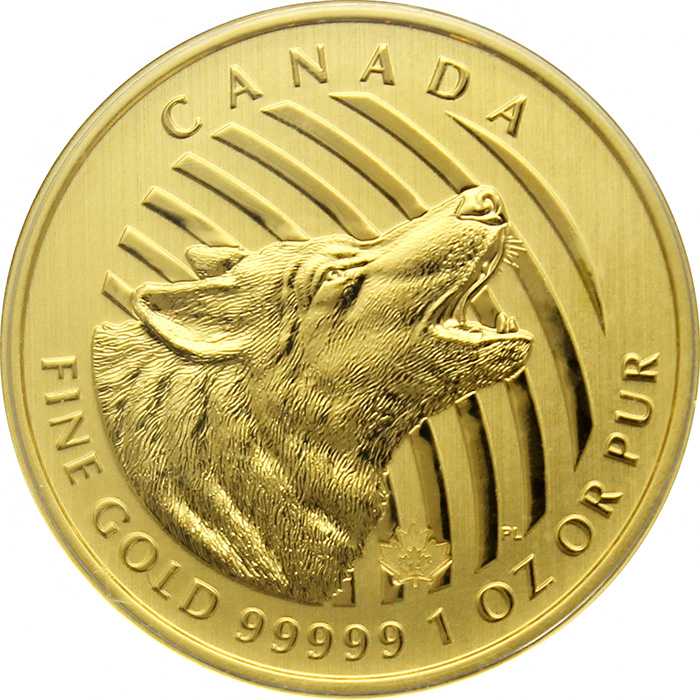 Zlatá investiční mince Howling Wolf 1 Oz 2014 (.99999)